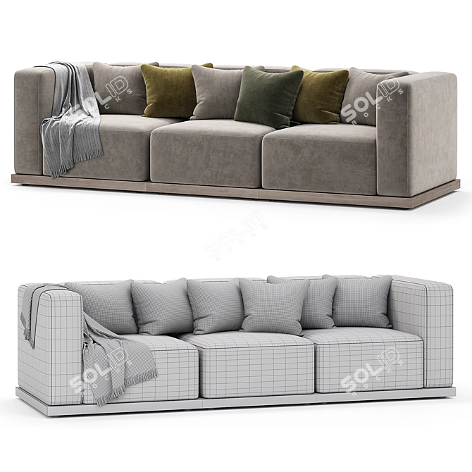 Minimalist S02 Sofa Set by Karimoku 3D model image 3