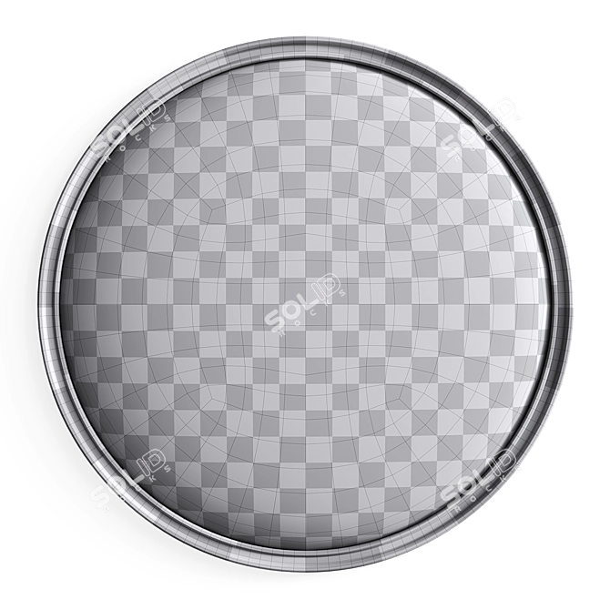 Modern Wave Metal Mirror Set 3D model image 5