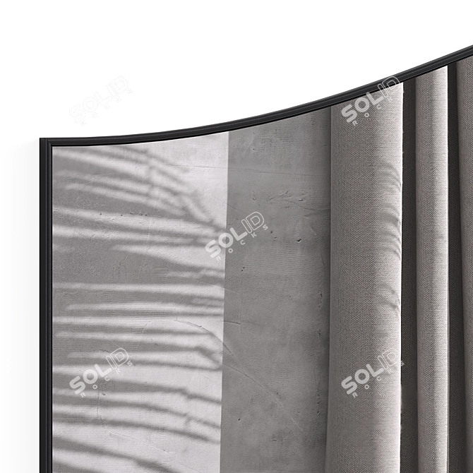 Modern Wave Metal Mirror Set 3D model image 6