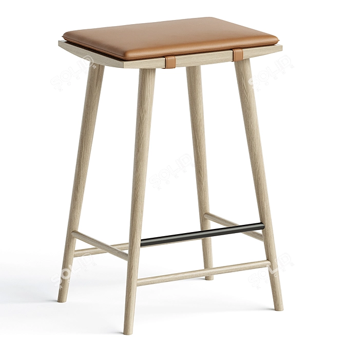 Elegant Modern Beau Counter Stool 3D model image 1