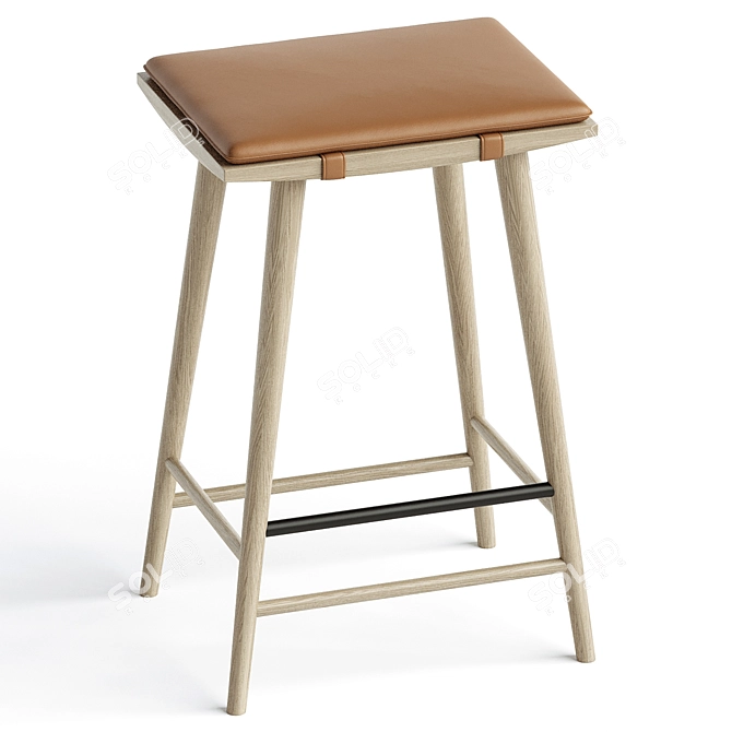 Elegant Modern Beau Counter Stool 3D model image 2