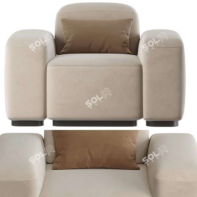 Luxury Black Berjer by Goss 3D model image 2