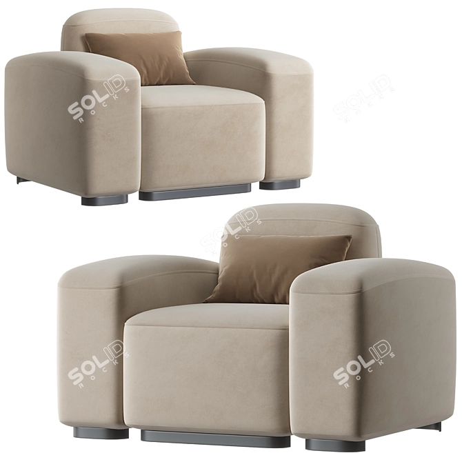 Luxury Black Berjer by Goss 3D model image 3