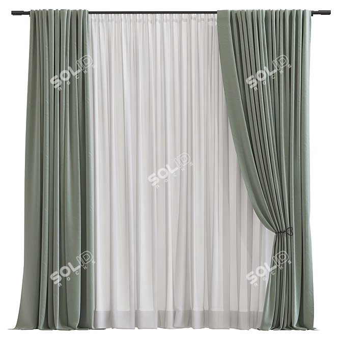 Textured Curtain Remodel Mesh 3D model image 1