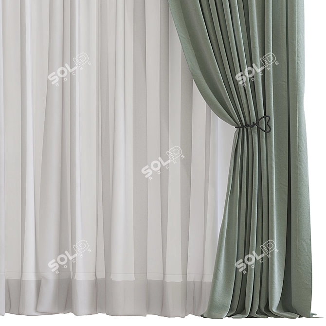 Textured Curtain Remodel Mesh 3D model image 2