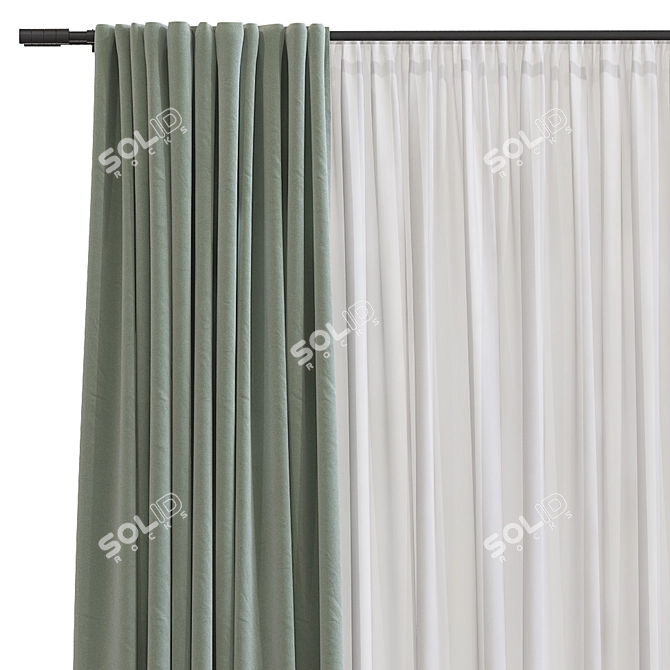 Textured Curtain Remodel Mesh 3D model image 3