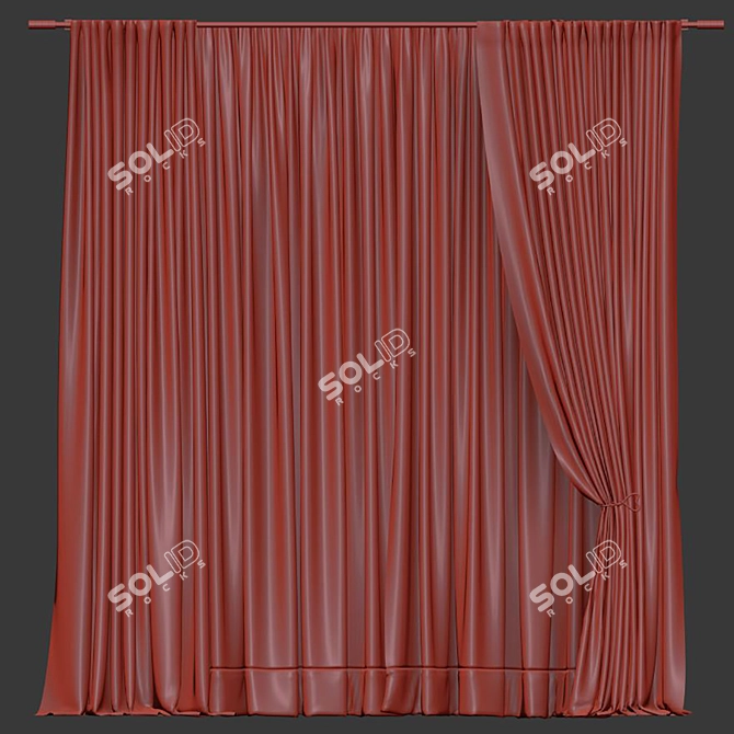 Textured Curtain Remodel Mesh 3D model image 4