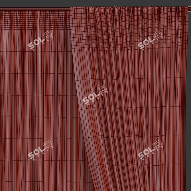 Textured Curtain Remodel Mesh 3D model image 5