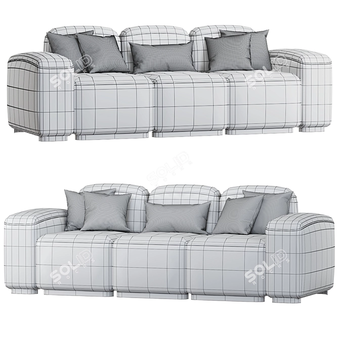 Modern Black Sofa Set 2014 3D model image 4