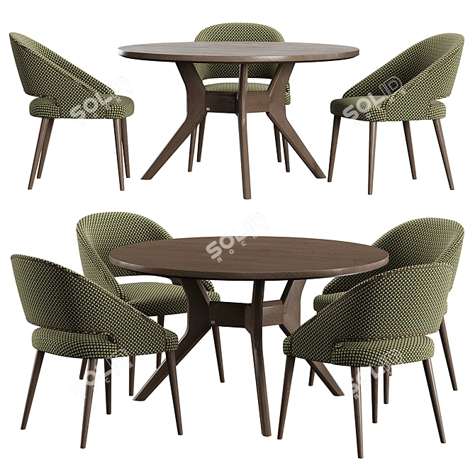 Modern Dining Set Konyshev Rolf Benz 3D model image 1
