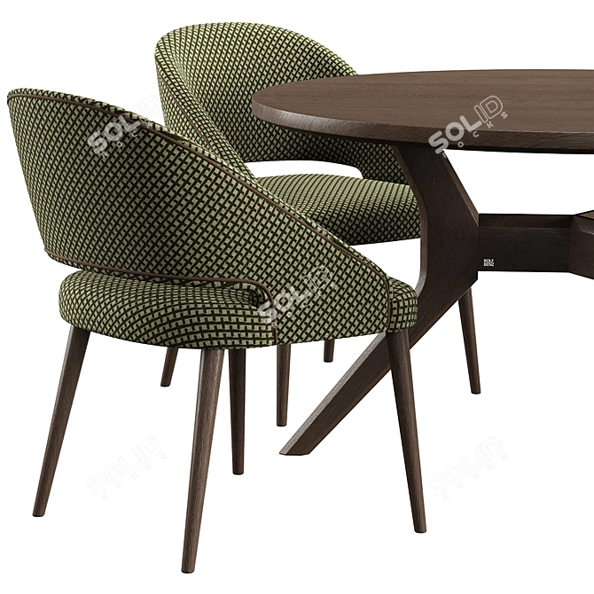 Modern Dining Set Konyshev Rolf Benz 3D model image 3