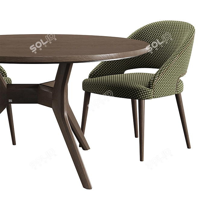 Modern Dining Set Konyshev Rolf Benz 3D model image 4