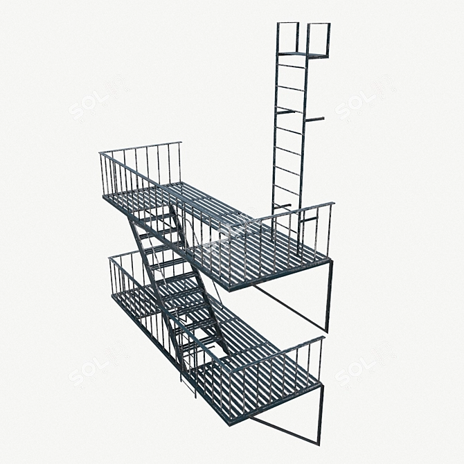 Urban Fire Escape Model 3D model image 3