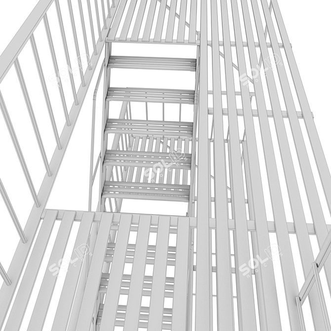 Urban Fire Escape Model 3D model image 6