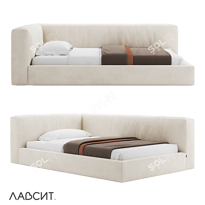 Modern OM King-Size Bed 3D model image 1