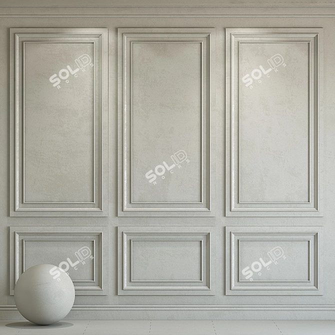 Repose Gray Decorative Plaster Molding 3D model image 1