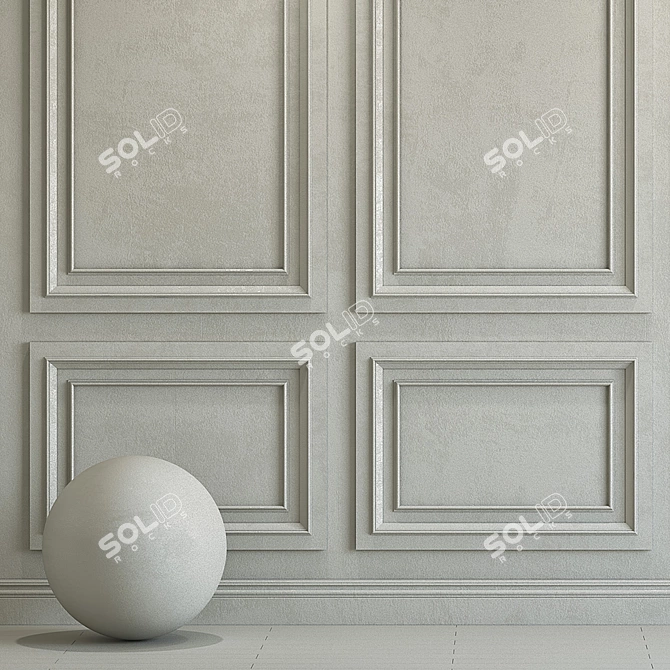 Repose Gray Decorative Plaster Molding 3D model image 3