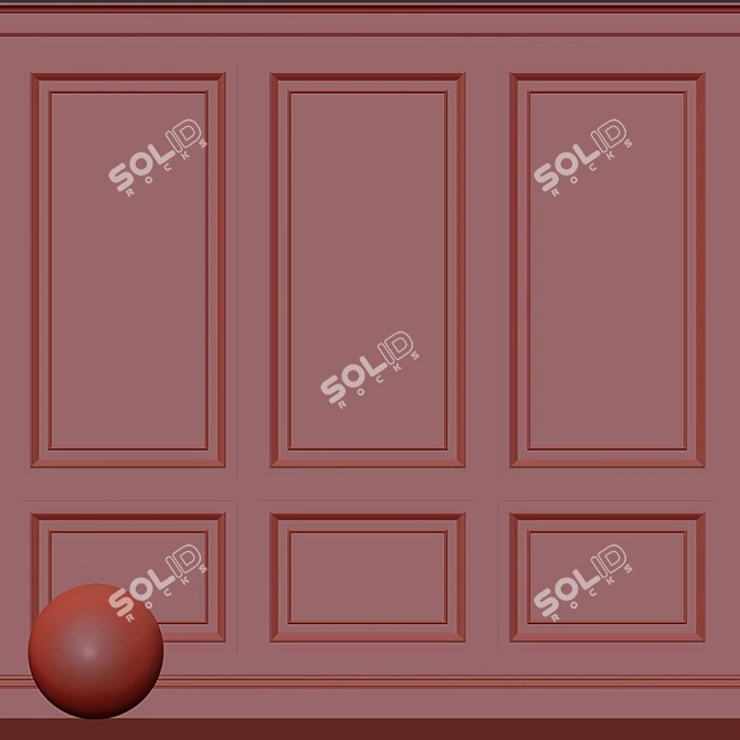 Repose Gray Decorative Plaster Molding 3D model image 5