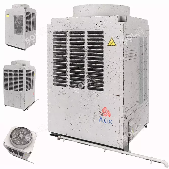 Industrial AC Unit (Low-Poly) 3D model image 1