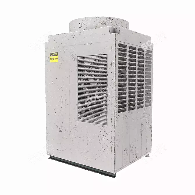 Industrial AC Unit (Low-Poly) 3D model image 2