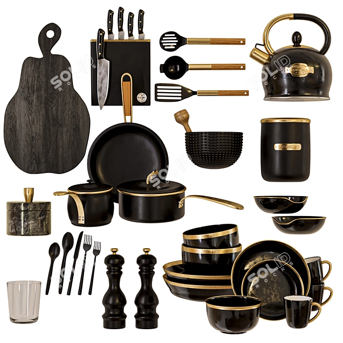  Kitchenware Set Collection 3D Models 3D model image 1