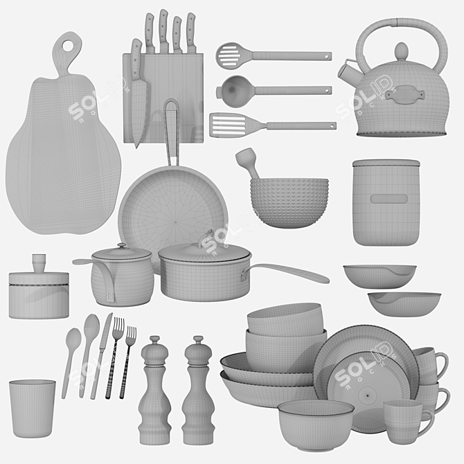  Kitchenware Set Collection 3D Models 3D model image 2