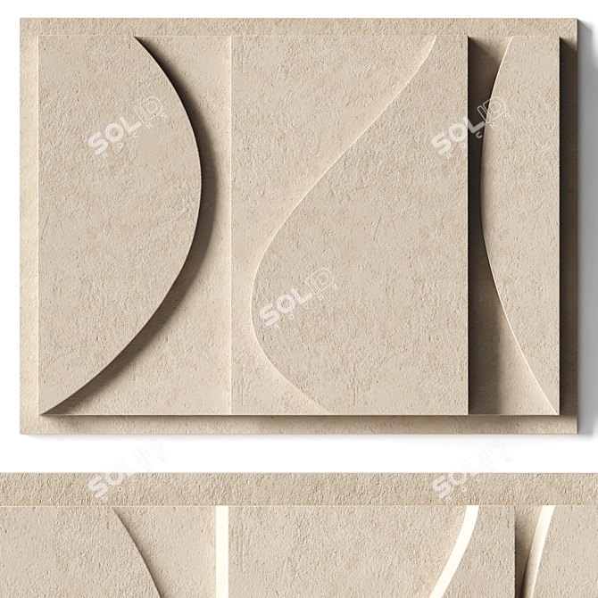 3D Relief Panel Art Sculpture 3D model image 1