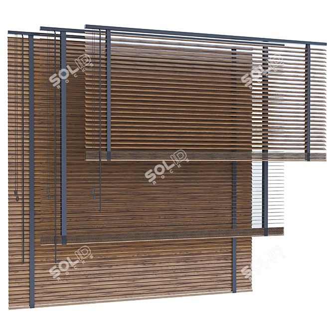 Venetian Blinds: Stylish Window Décor 3D model image 3