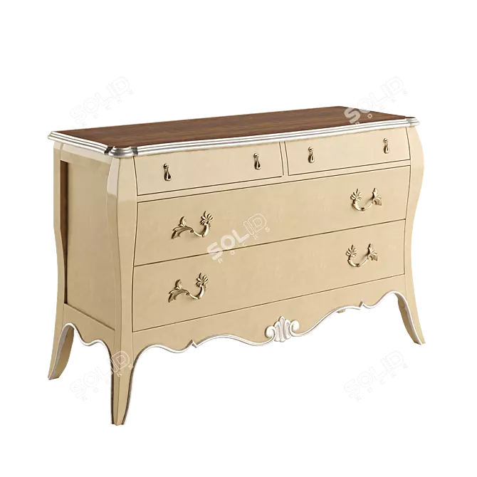 Italian Classic Style Dresser 3D model image 4