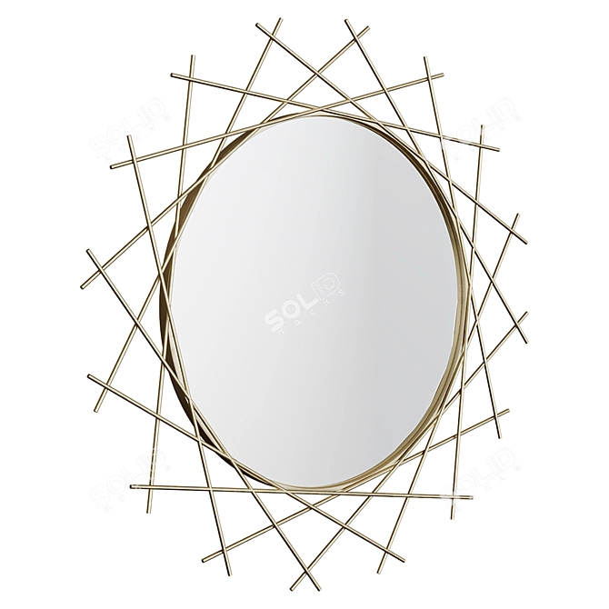 Elegant Rosalie Round Mirror 3D model image 1