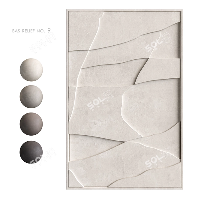 Geometric Relief Art Sculpture 3D model image 1