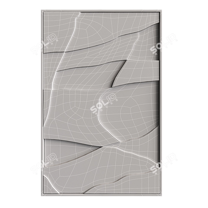 Geometric Relief Art Sculpture 3D model image 4