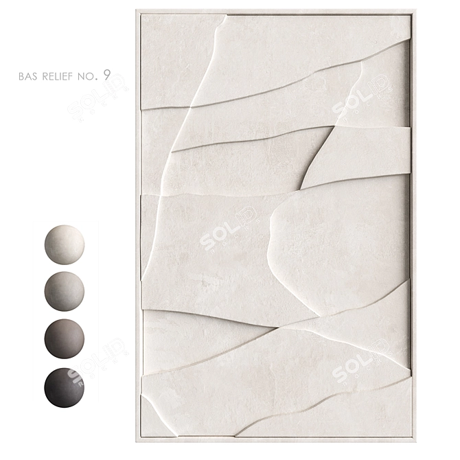 Geometric Relief Art Sculpture 3D model image 6