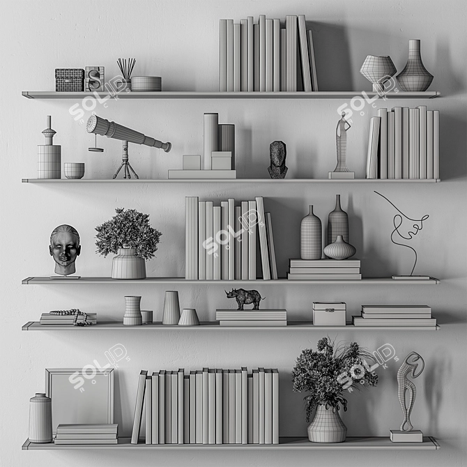 Chic Wall Decor Set 135 3D model image 6