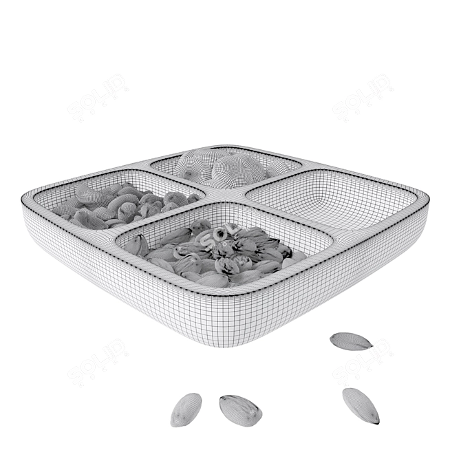 Versatile 4-Section Square Plates 3D model image 3