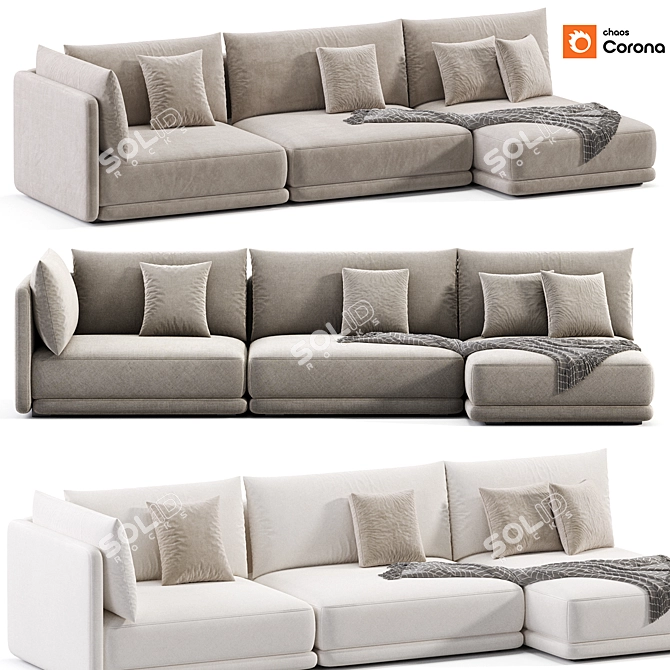 Blanche Katarina Sofa: Modern Chic 3D model image 1