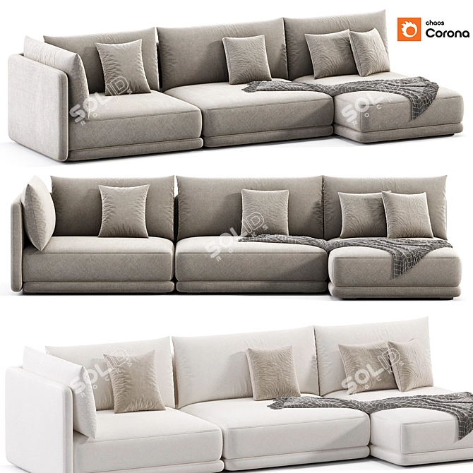 Blanche Katarina Sofa: Modern Chic 3D model image 2