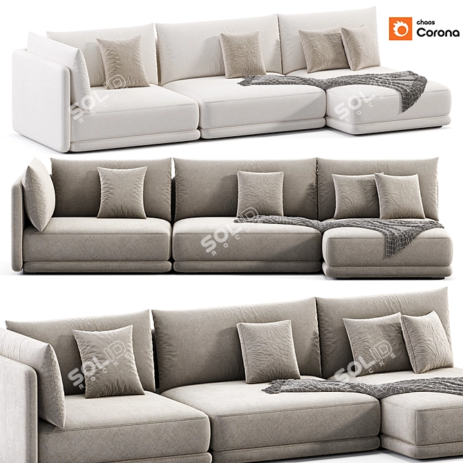 Blanche Katarina Sofa: Modern Chic 3D model image 3