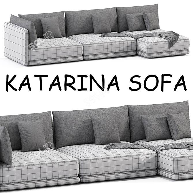 Blanche Katarina Sofa: Modern Chic 3D model image 4