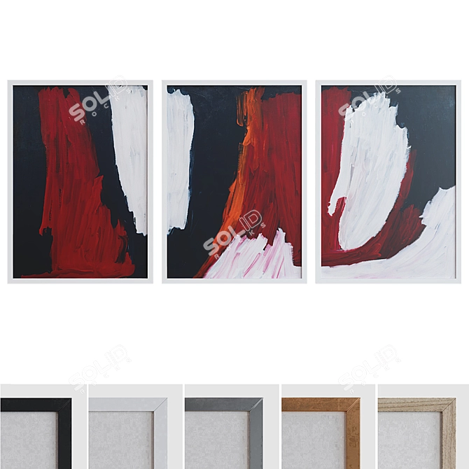 Abstract Frame Set with Multiple Finishes 3D model image 1