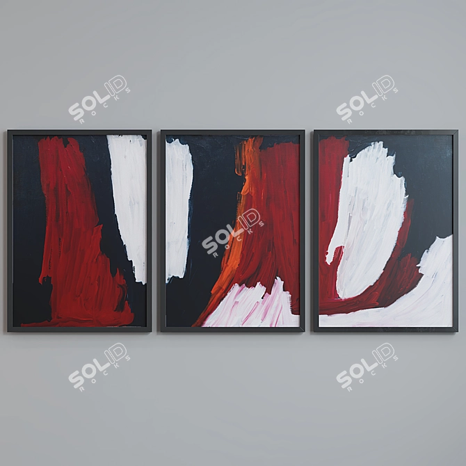 Abstract Frame Set with Multiple Finishes 3D model image 2