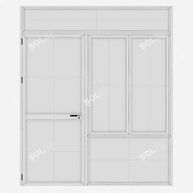 Corona Aluminium Door 313 Render 3D model image 5