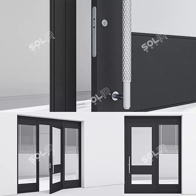 Aluminum Door 314 Corona Render 3D model image 3