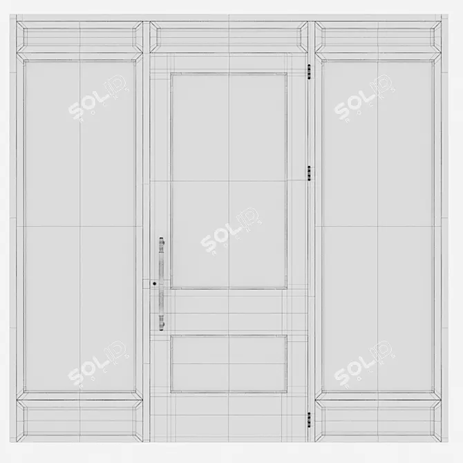 Aluminum Door 314 Corona Render 3D model image 4