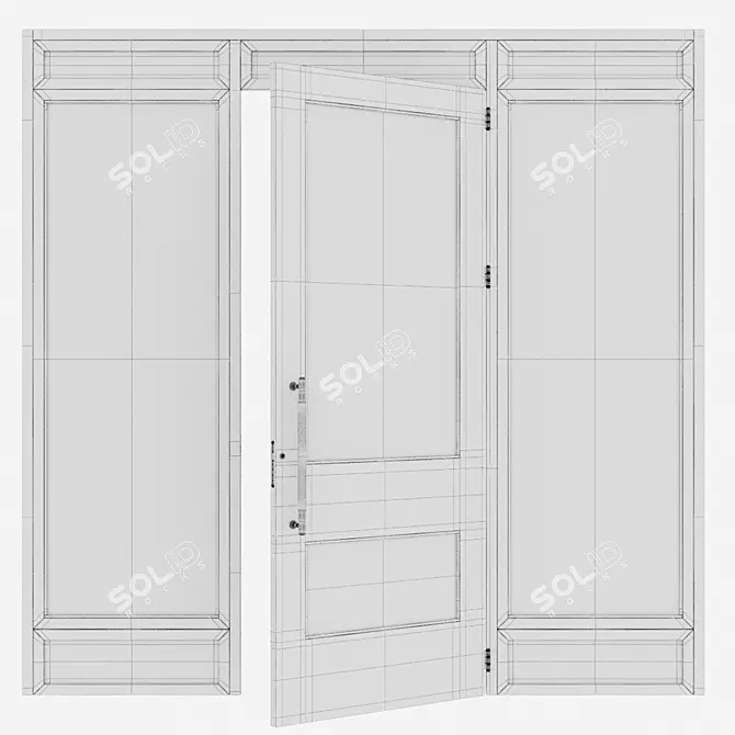 Aluminum Door 314 Corona Render 3D model image 5