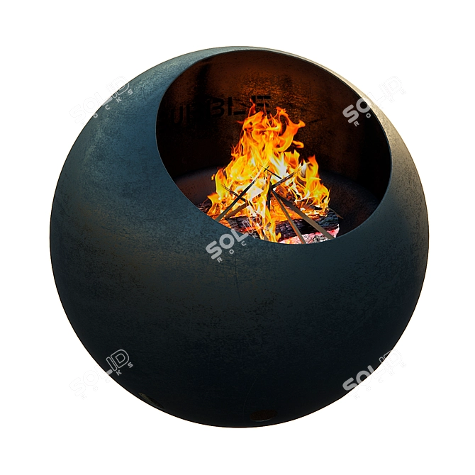 Bubble Wood Fire Pit Set 3D model image 1