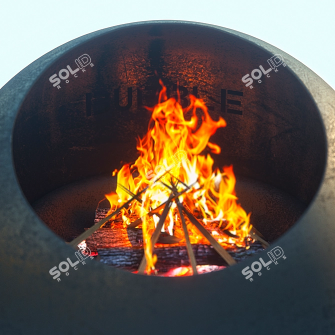 Bubble Wood Fire Pit Set 3D model image 2