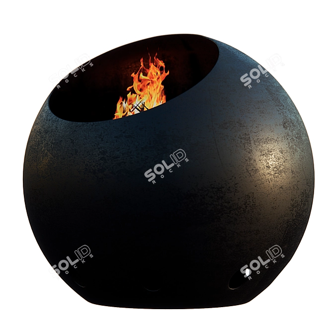 Bubble Wood Fire Pit Set 3D model image 3