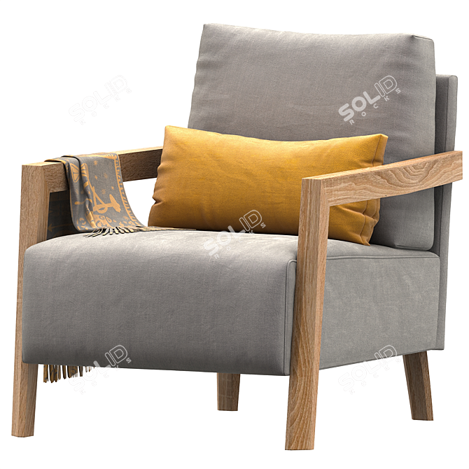 Modern Elegance in Time Armchair 3D model image 1