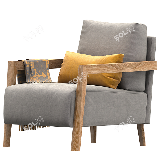 Modern Elegance in Time Armchair 3D model image 4